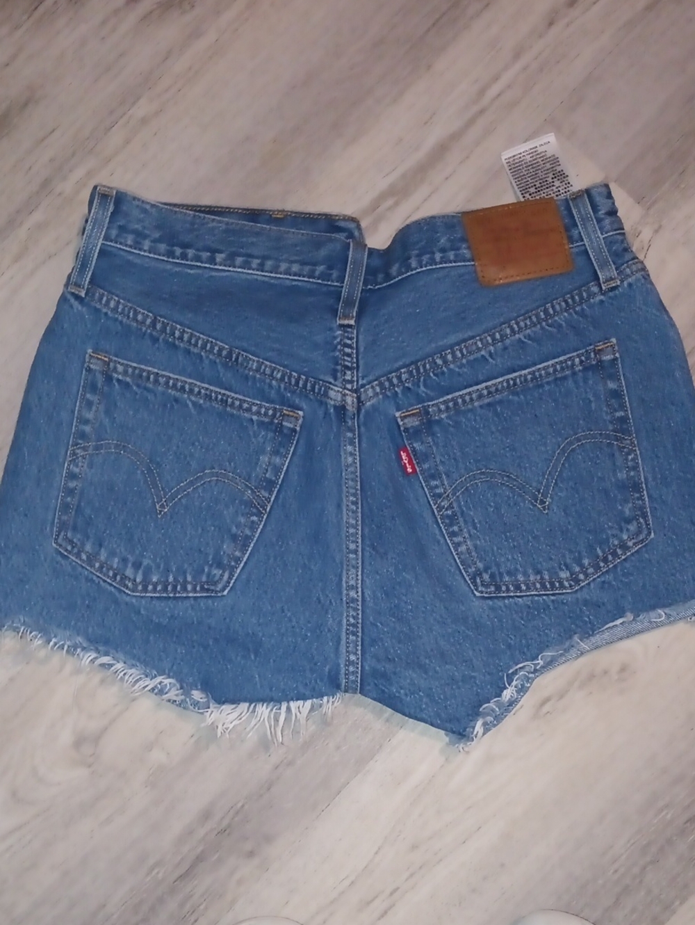 Levi's Classic Blue Denim Cutoff Shorts with Frayed Hem
